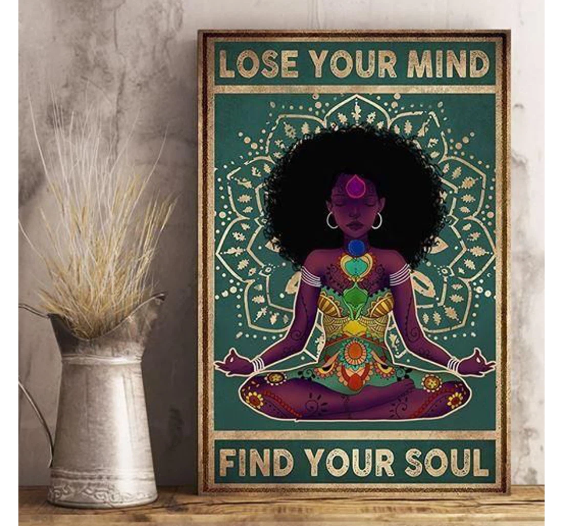 Poster, Canvas - Lose Your Mine Find Your Soul Black Girl V Print Framed Wall Art