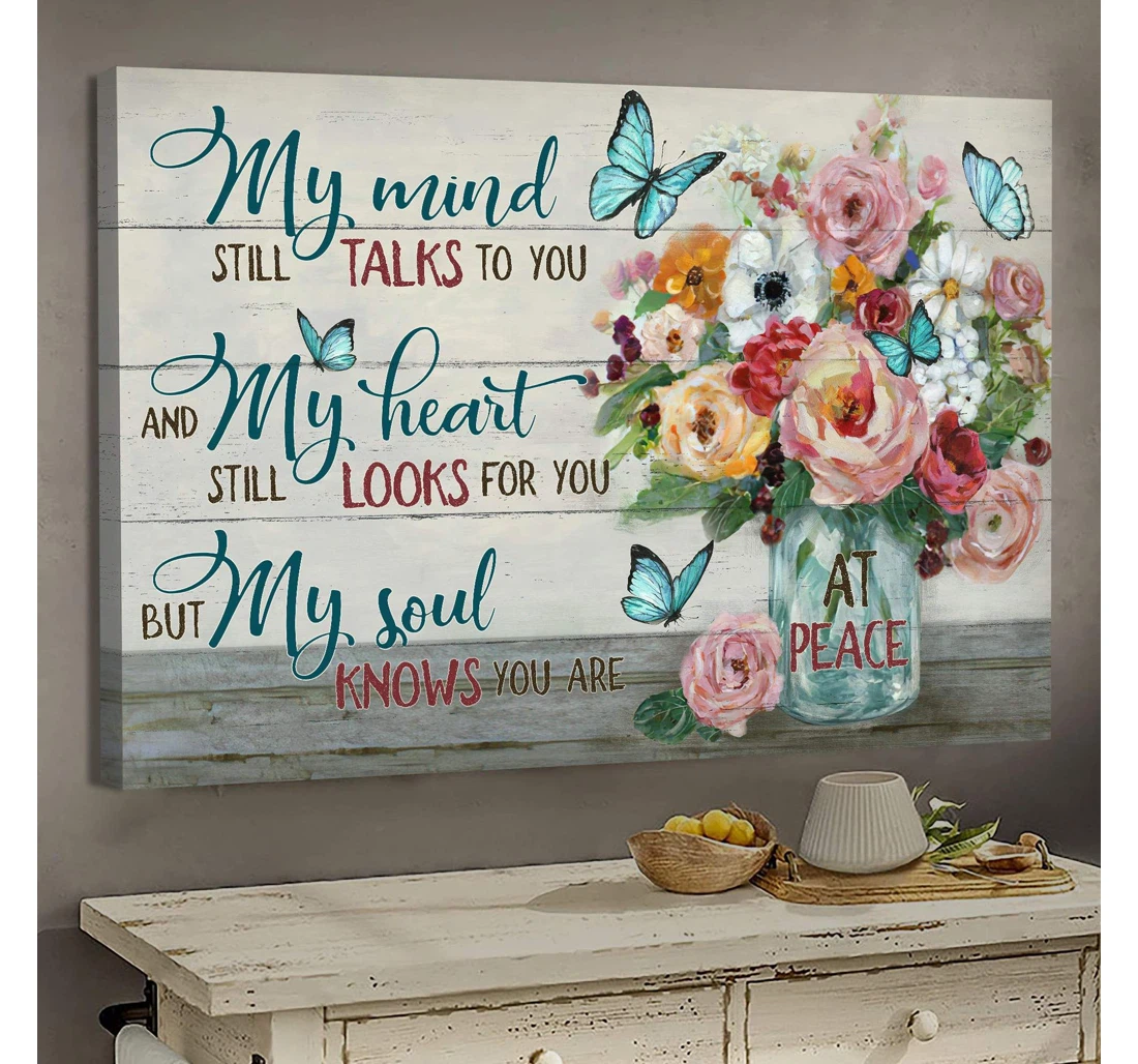 Poster, Canvas - Butterfly My Mind Still Talk To You Jesus V Print Framed Wall Art