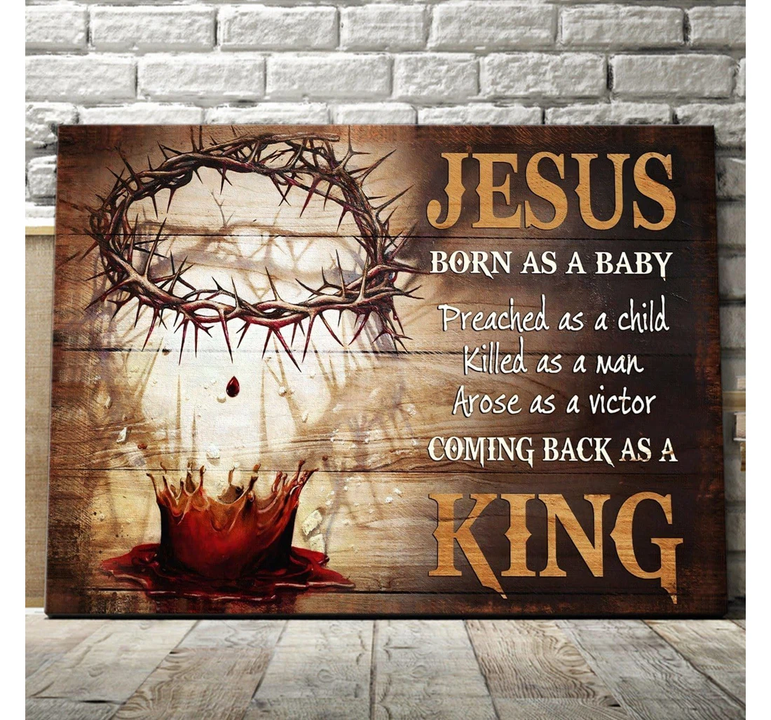 Poster, Canvas - Jesus King Born A Baby Kv Print Framed Wall Art