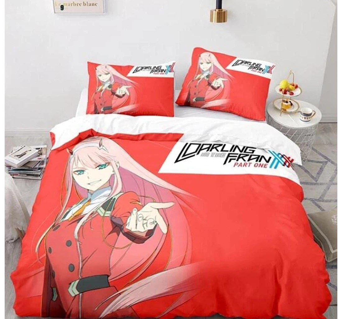 Bedding Set - Darling The Franxx Pink Anime 02 Hd Included 1 Ultra Soft Duvet Cover or Quilt and 2 Lightweight Breathe Pillowcases