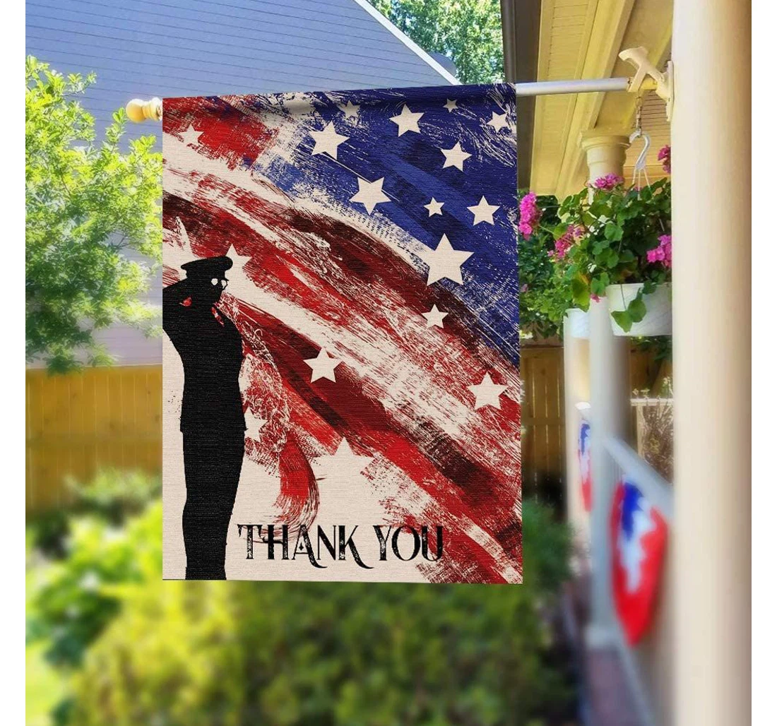 Veteran American Military Thank You Printed Both-Sides, UV And Fade - Resistant Flag