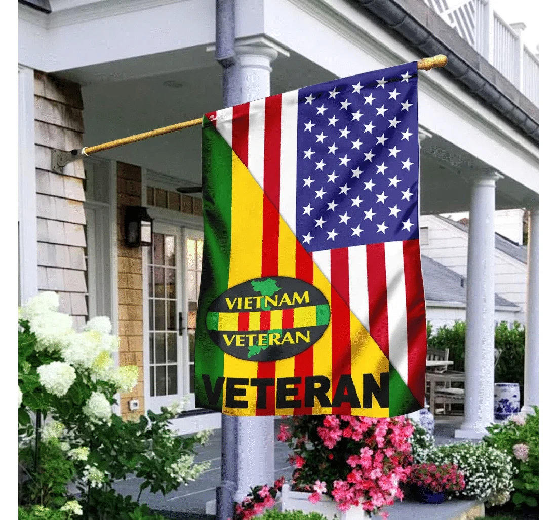 Veteran Vietnam Veteran Half Right Triangle Usa Printed Both-Sides, UV And Fade - Resistant Flag