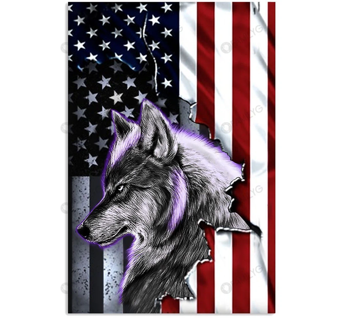 I Was Raised By The Grey Wolves American Printed Both-Sides, UV And Fade - Resistant Flag