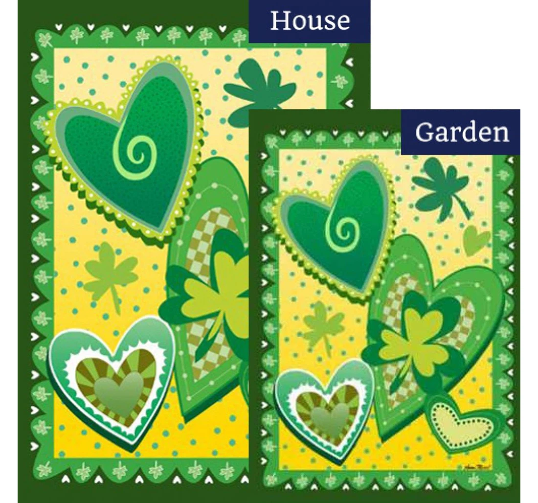 Heart O' The Irish Set 2 Pieces Printed Both-Sides, UV And Fade - Resistant Flag