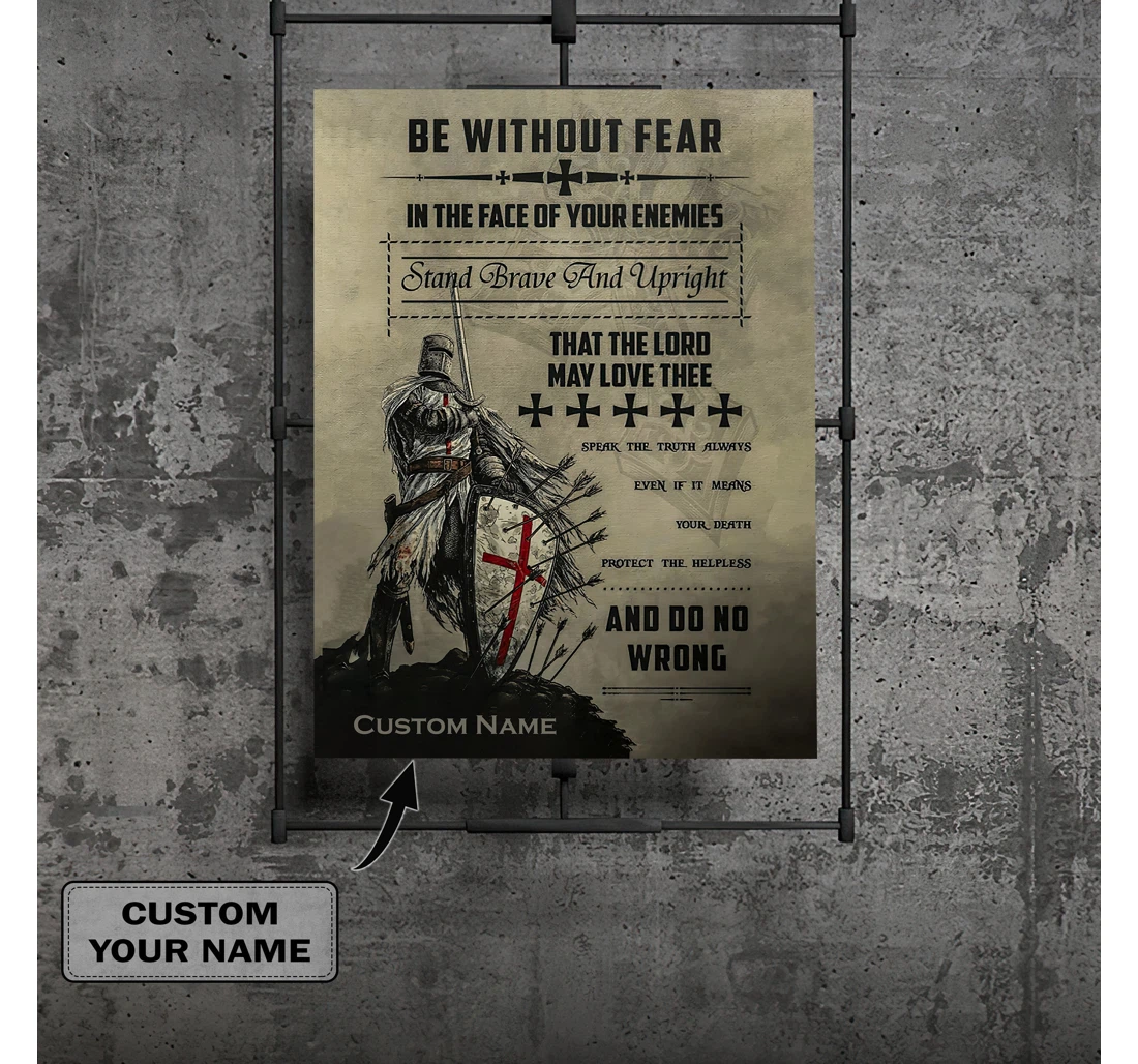 Poster, Canvas - Custom Personalized Name Templar Vn96 145 Print Framed Wall Art
