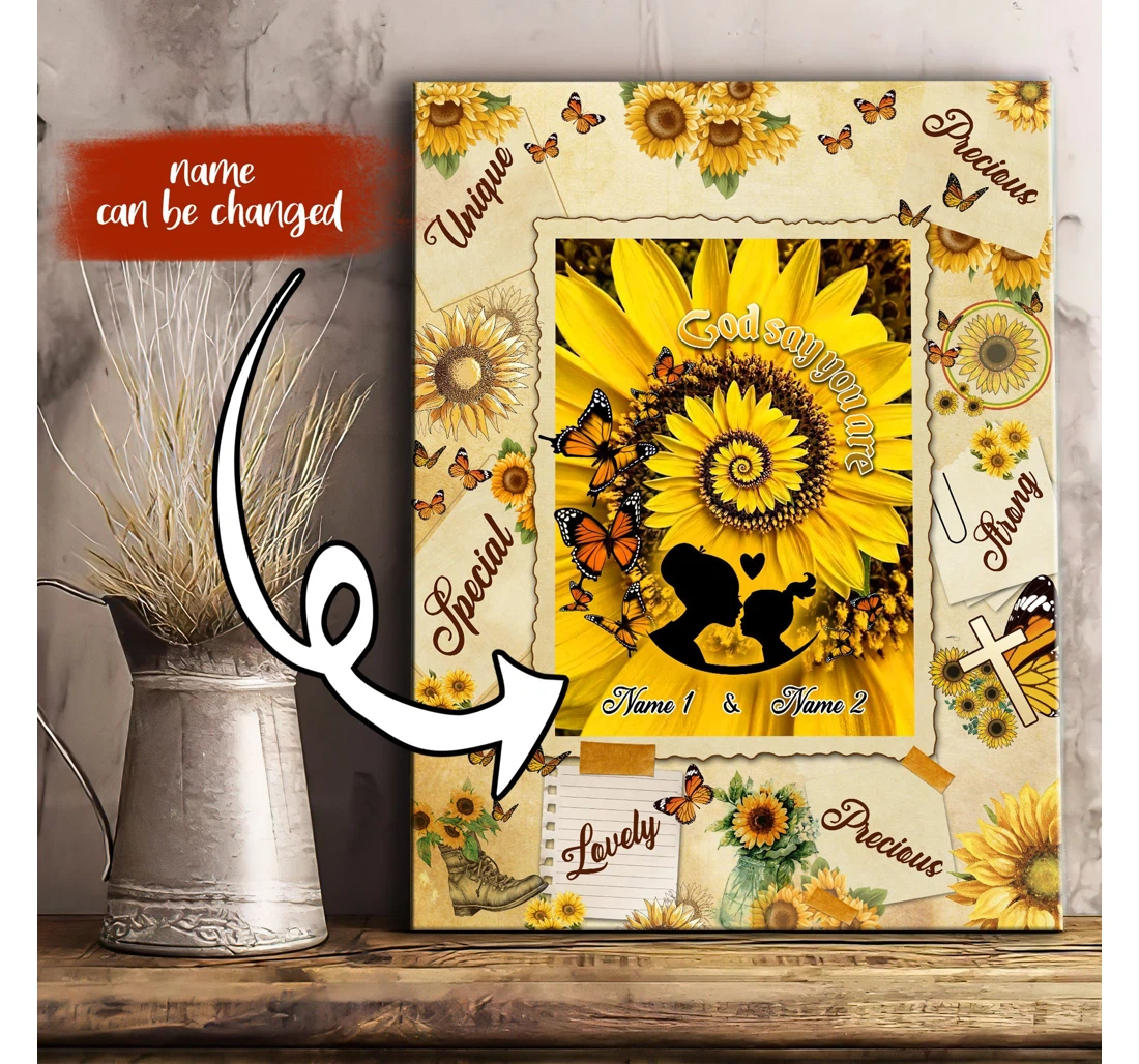Poster, Canvas - God Say You Are Mom And Daughter Custom Co98 Print Framed Wall Art