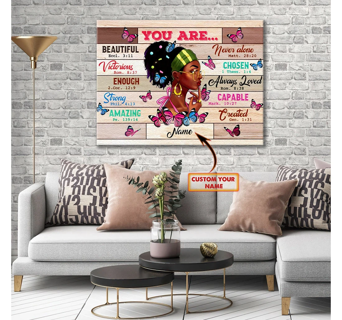 Poster, Canvas - God Says You Are Beautiful Custom Butterfly Vn96 116 Print Framed Wall Art