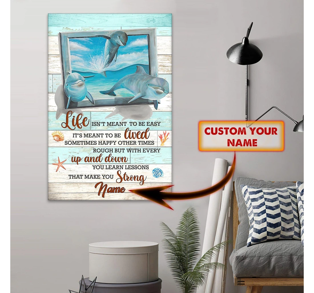 Poster, Canvas - Custom Vertical Dolphin Loop H9h3-444 Print Framed Wall Art