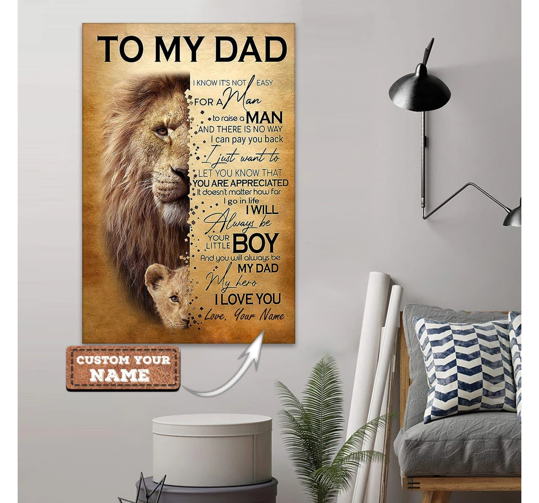 Poster, Canvas - Custom To My Dad Hn95 Print Framed Wall Art
