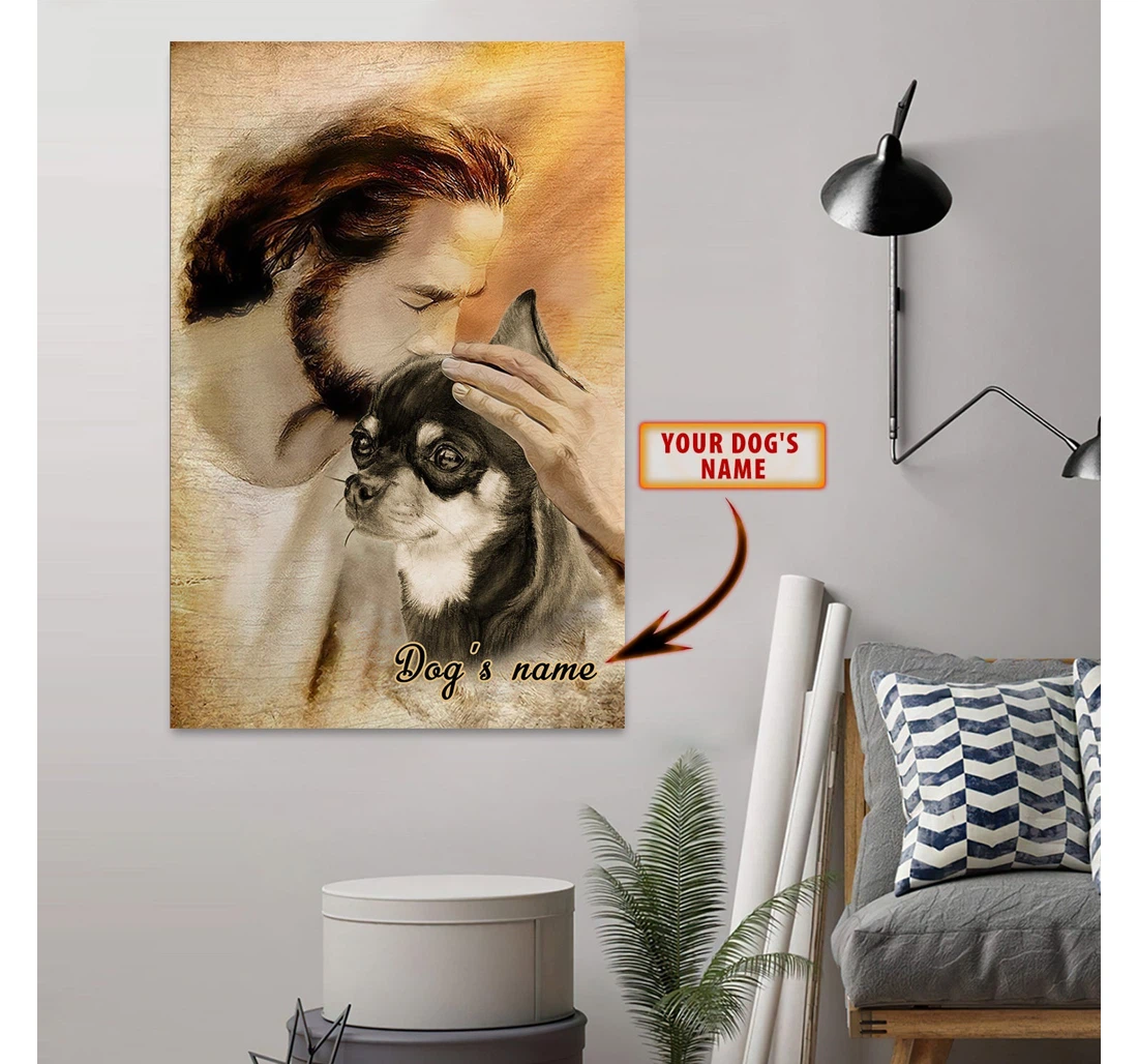 Poster, Canvas - God Hug Chihuahua Custom Qb95 Print Framed Wall Art
