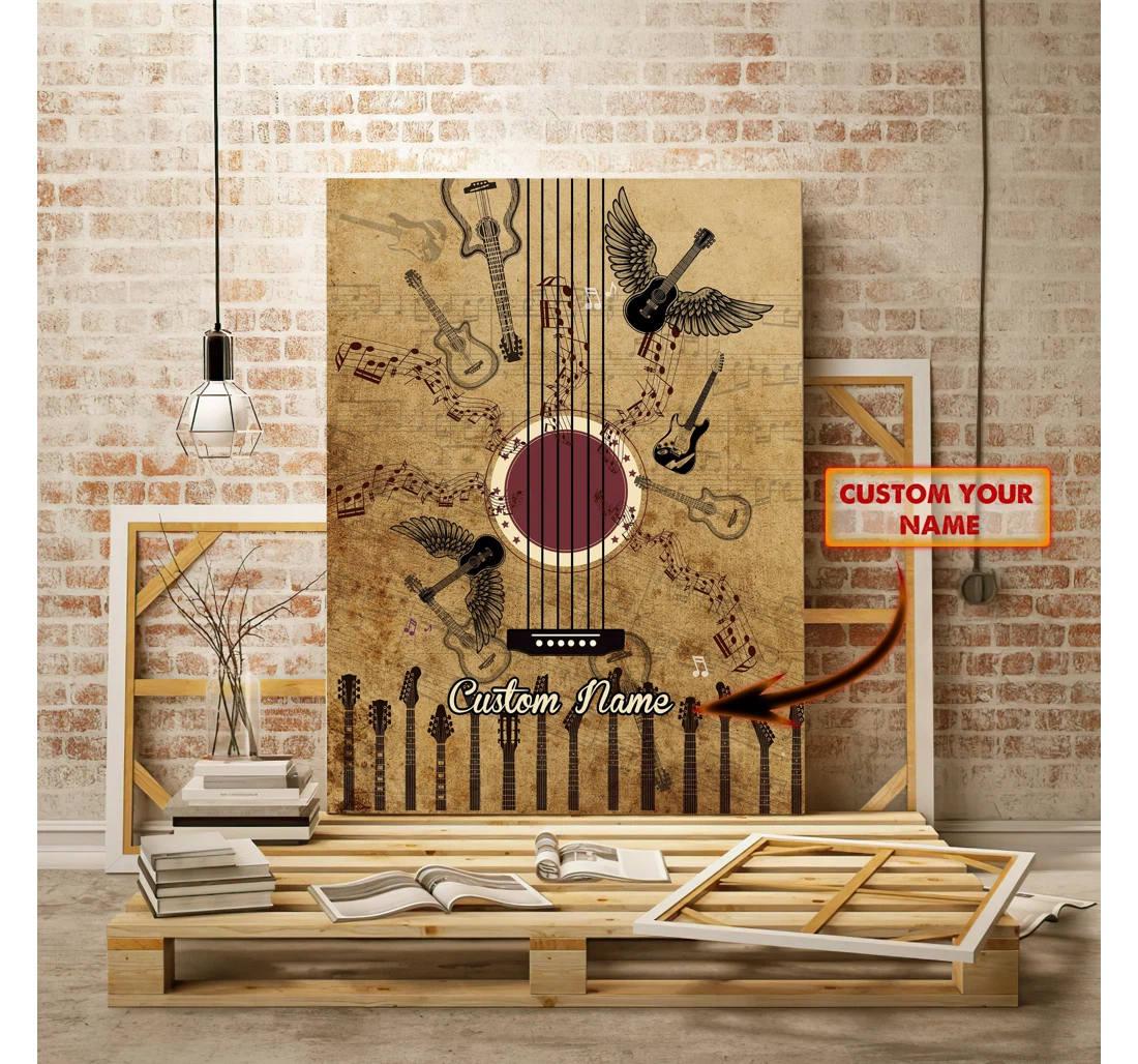 Poster, Canvas - Guitar Lover 2 Custom Vhv-canvas-007 Print Framed Wall Art