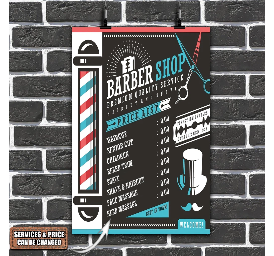 Poster, Canvas - Custom Barber Shop Nmd 01 Print Framed Wall Art