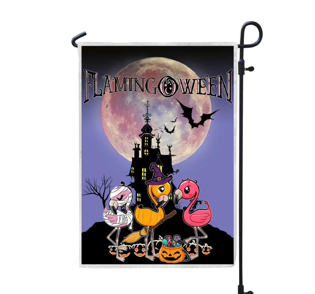 Halloween Flamingoween Halloween Night Printed Both-Sides, UV And Fade - Resistant Flag