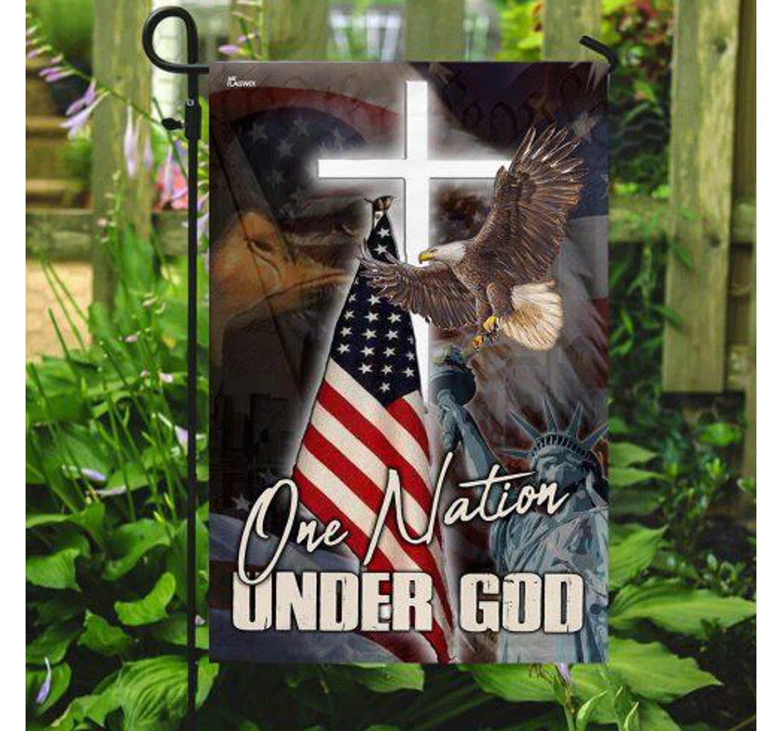 4th Of July One Nation Under God America And Independence Day 4th July Gift Printed Both-Sides, UV And Fade - Resistant Flag