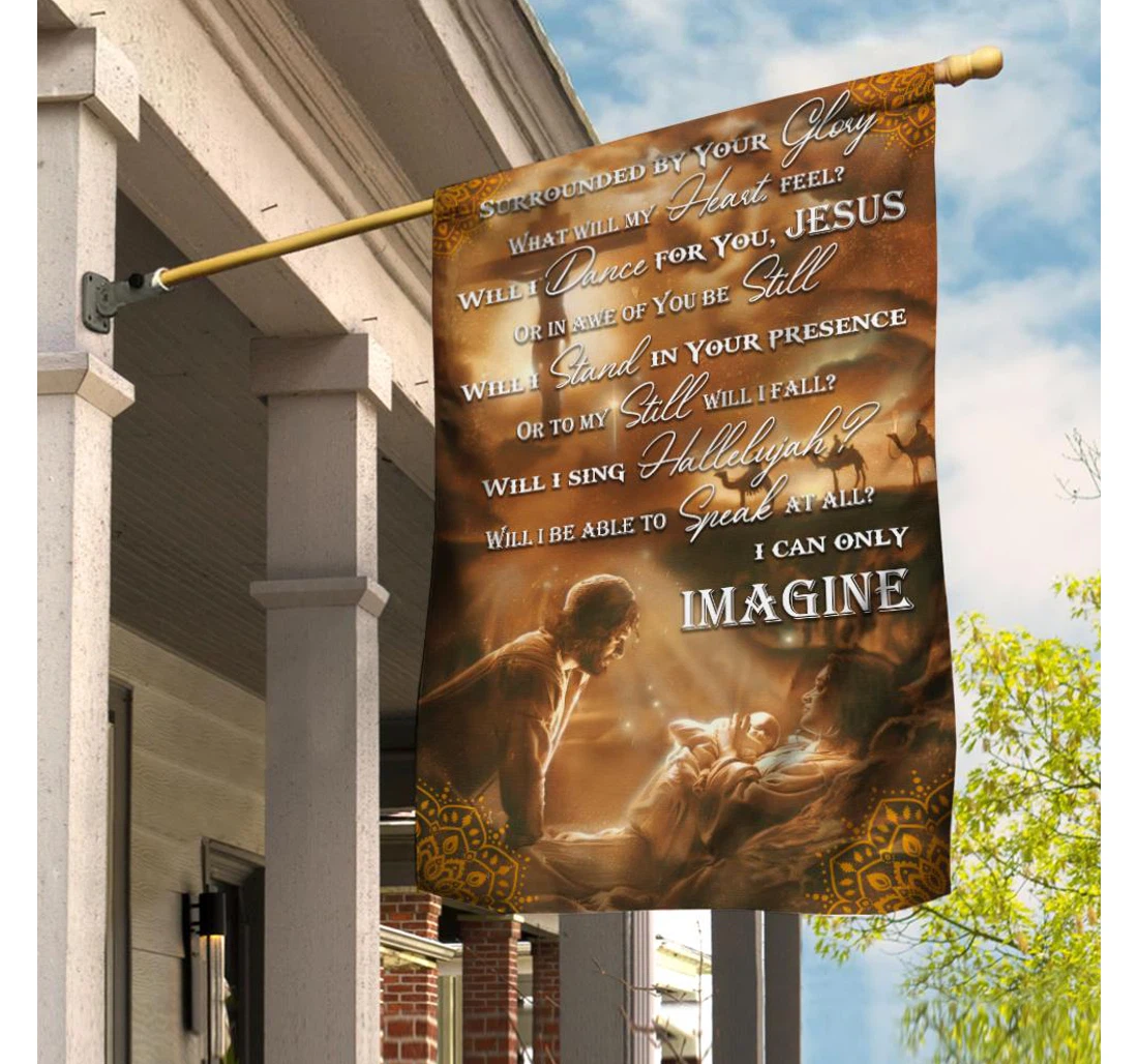 Jesus Surrounded By Your Glory I Can Only Imagine Brown Printed Both-Sides, UV And Fade - Resistant Flag