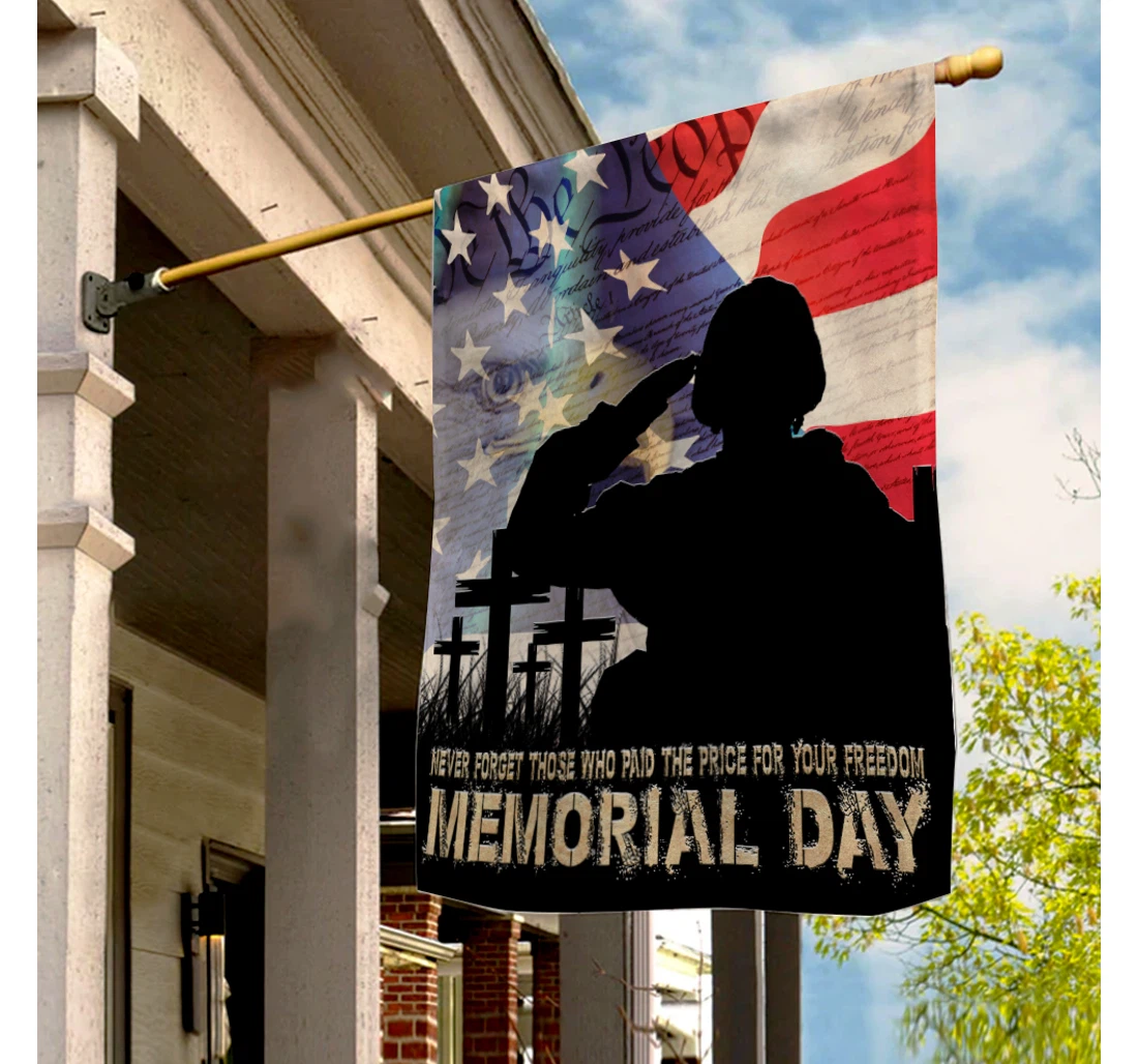 Never Forget Memorial Day Gi National Day Double-Sided, UV And Fade - Resistant Flag