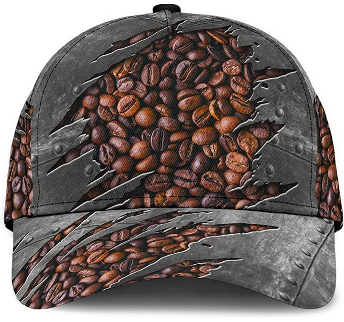 Personalized Coffee Metal Pattern Unisex Snapback, Classic Baseball Cap