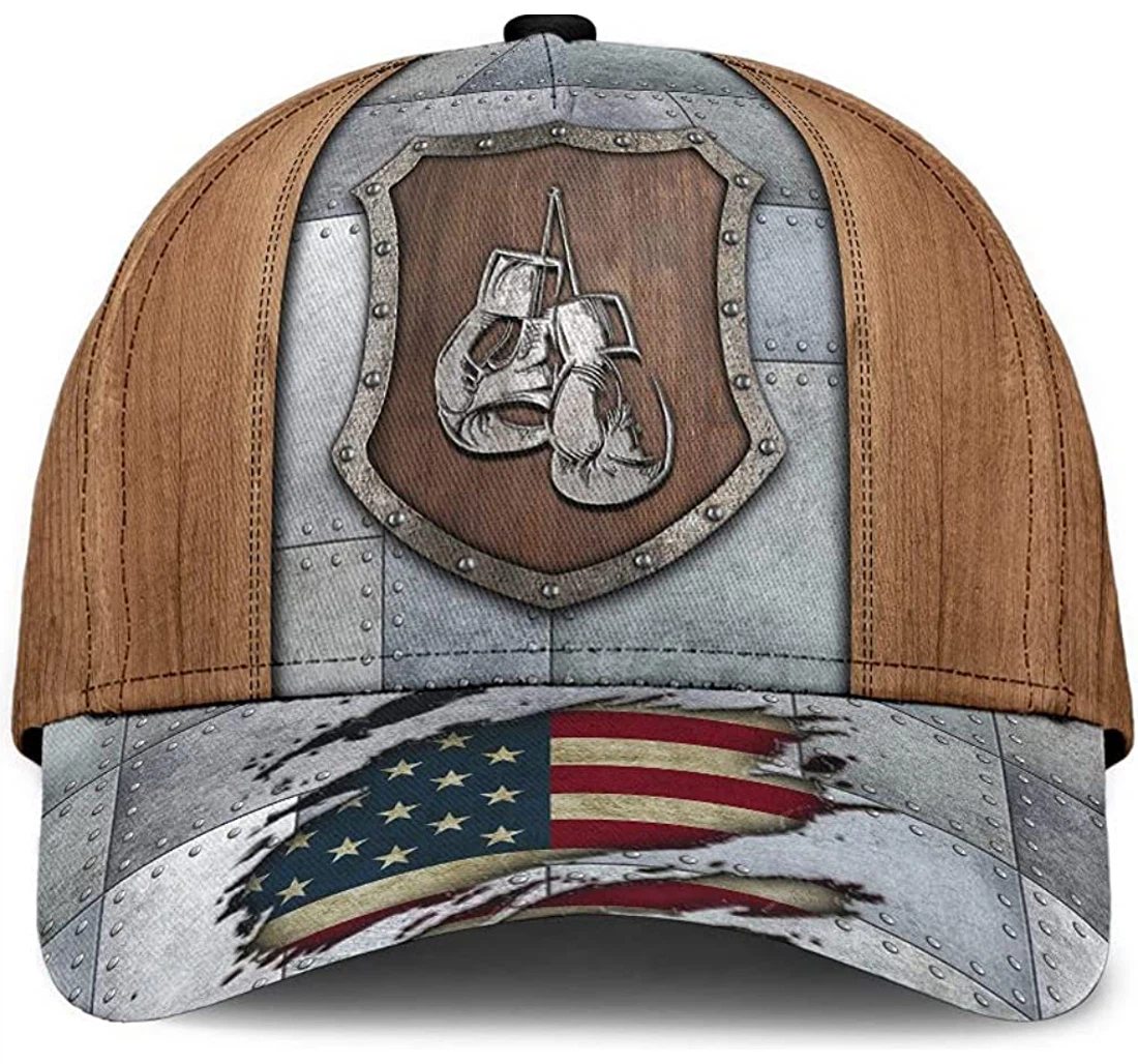 Personalized Boxing Wooden Pattern Unisex Snapback, Classic Baseball Cap