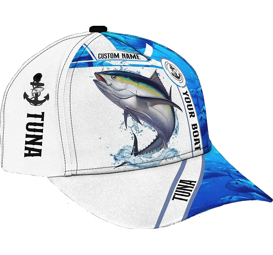 Personalized Name Tuna Ocean Fishing Unisex Snapback, Classic Baseball Cap