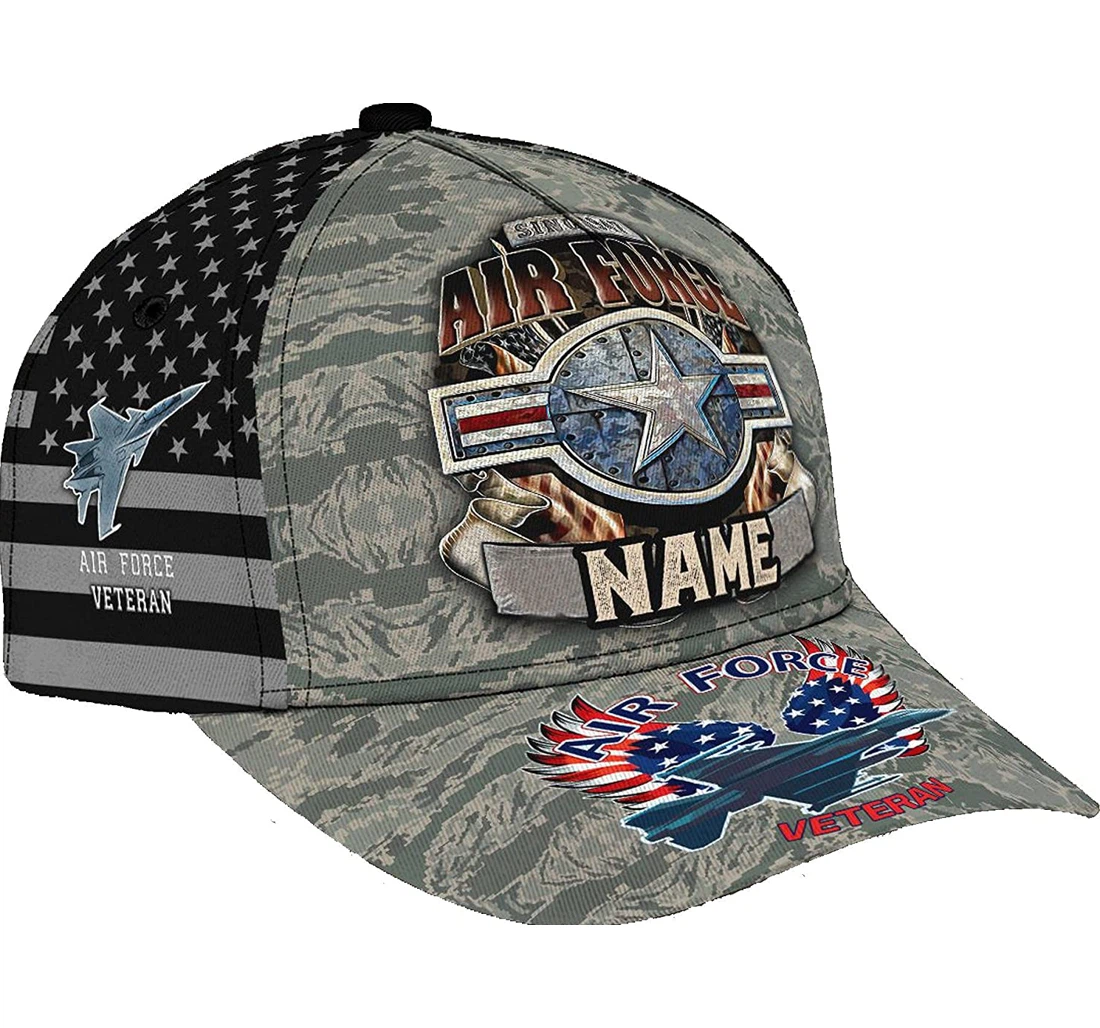 Personalized Name Air Force Veteran Loop Unisex Snapback, Classic Baseball Cap