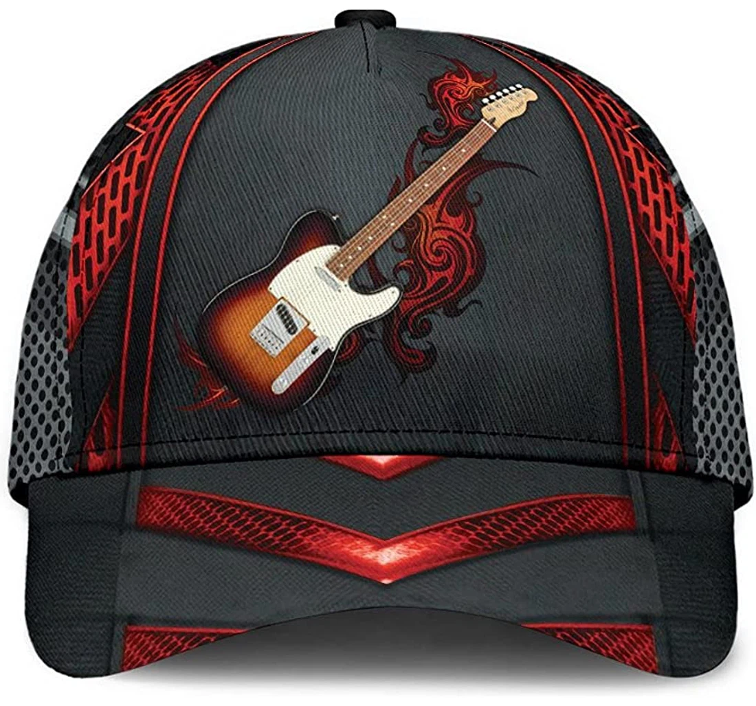 Personalized Guitar Electric Guitar Red Line 1 Unisex Snapback, Classic Baseball Cap, Hat