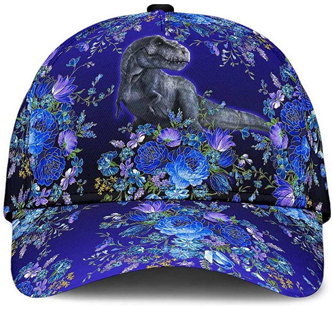 Personalized Dinosaurs Purple Flower Pattern Unisex Snapback, Classic Baseball Cap, Hat