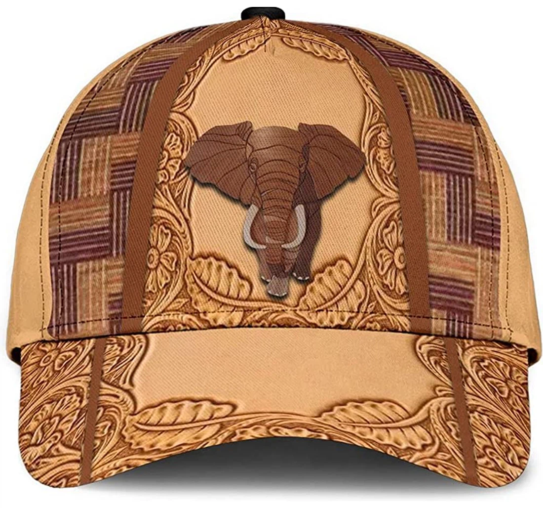 Personalized Elephant Brown Unisex Snapback, Classic Baseball Cap, Hat