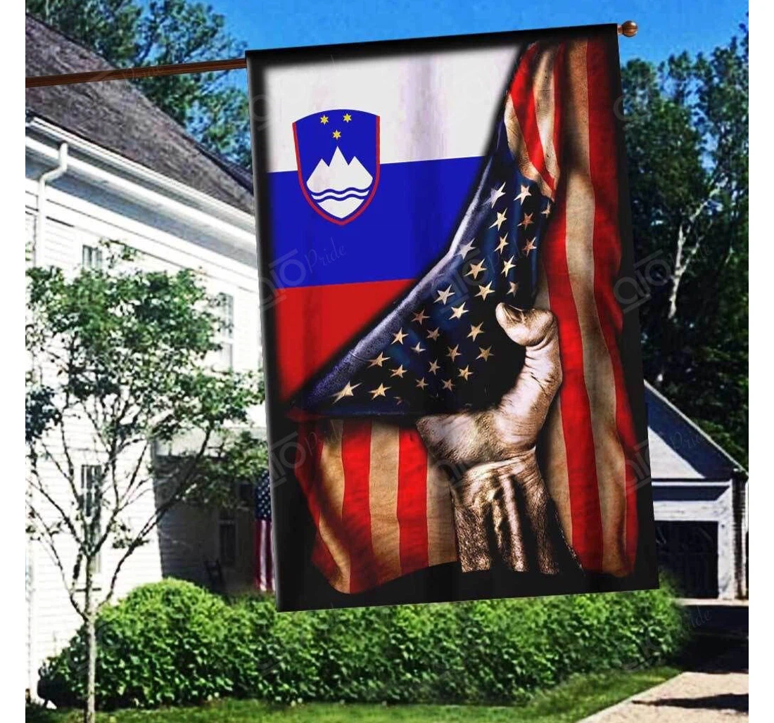 Slovenia And American Double-Sided, UV And Fade - Resistant Flag