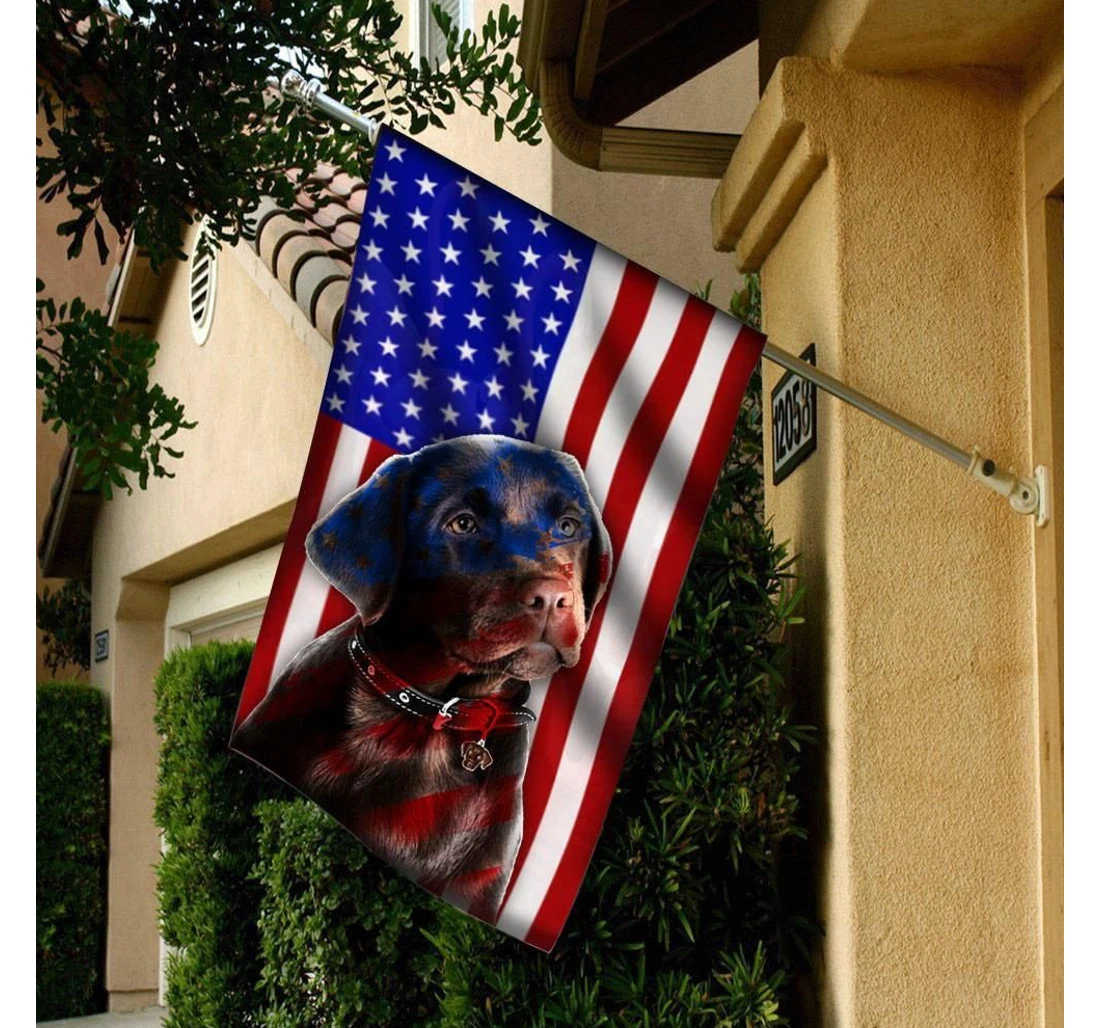 Labrador Chocolate American Double-Sided, UV And Fade - Resistant Flag