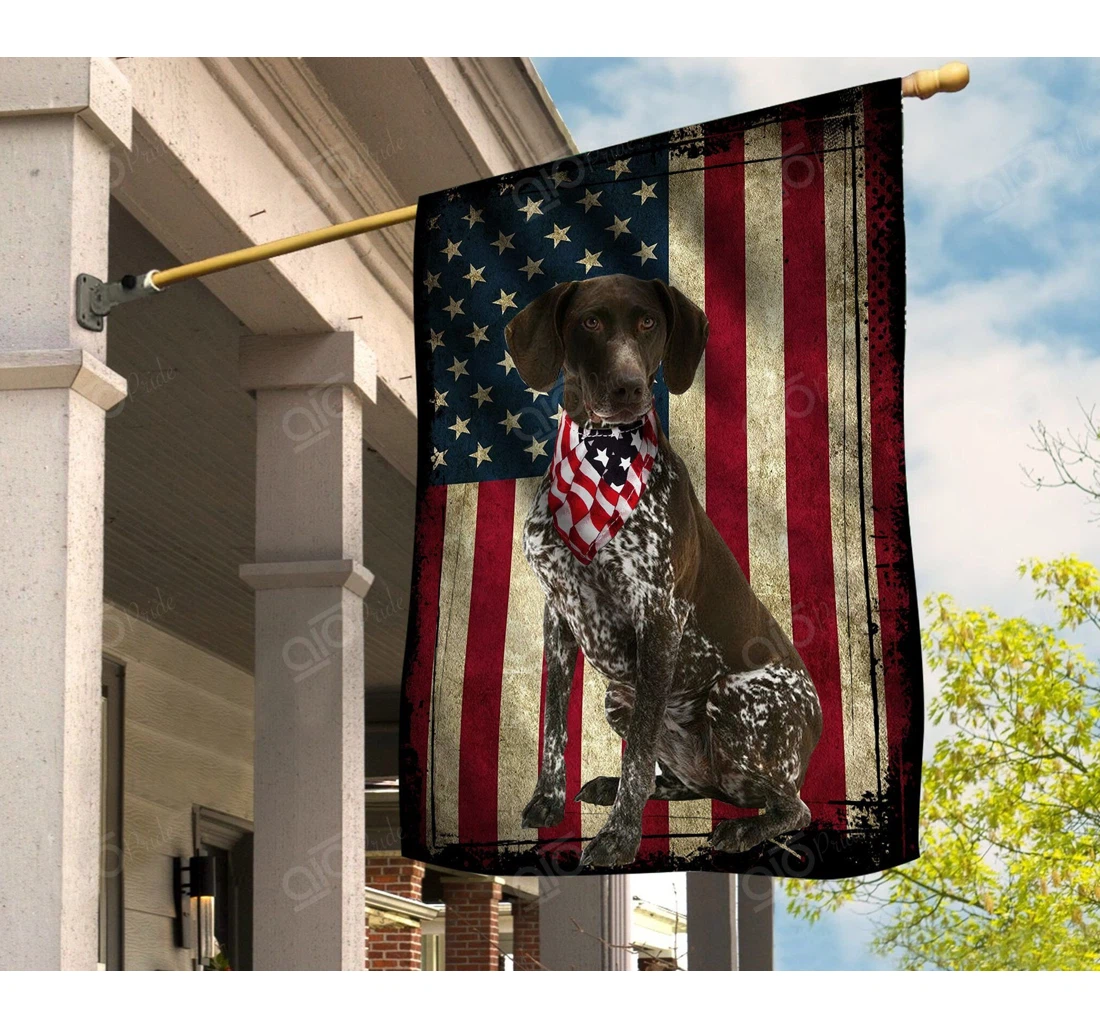 Shorthaired Pointer Independence Day Double-Sided, UV And Fade - Resistant Flag