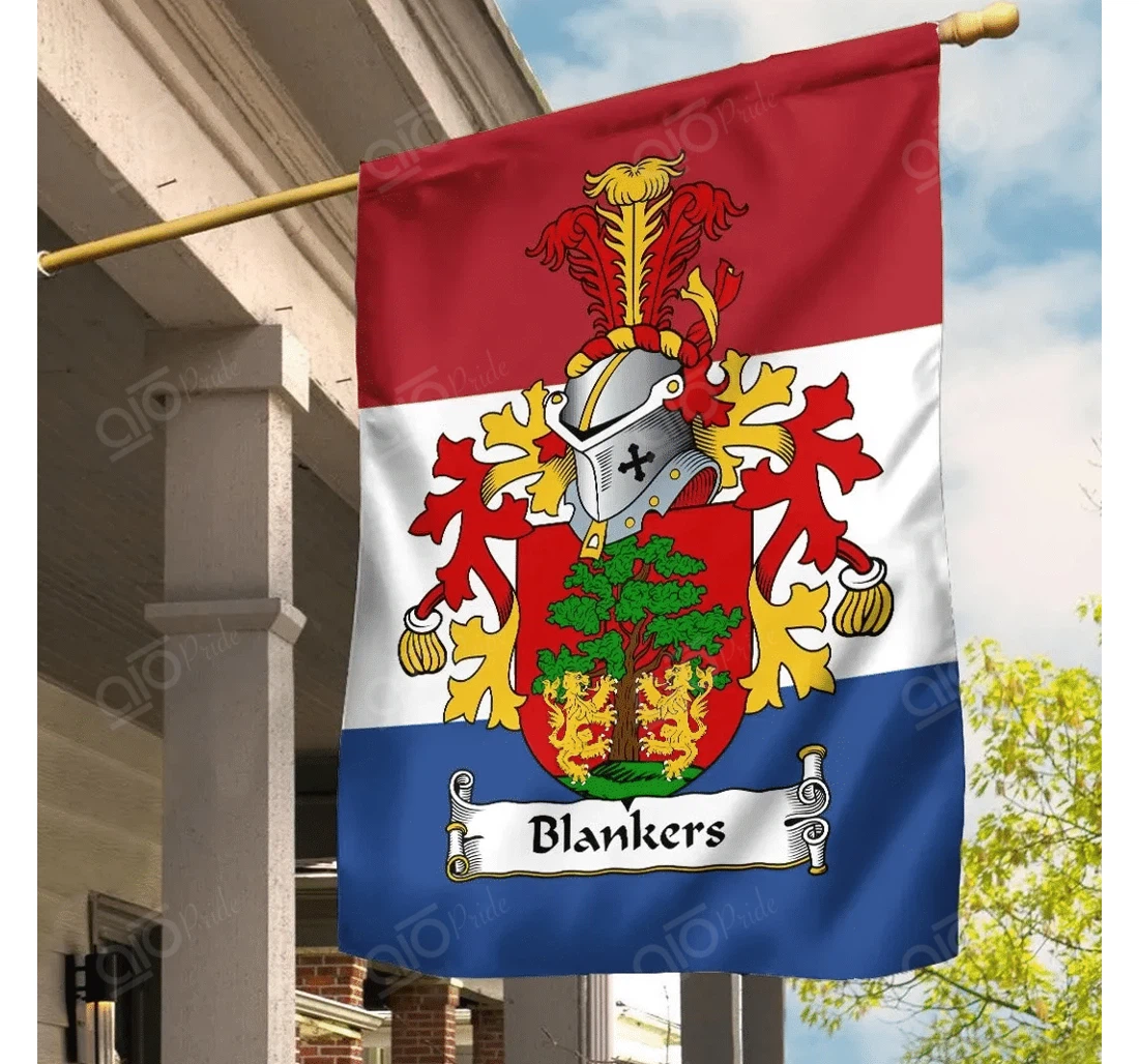 Blankers Netherlands Dutch Family Crest Double-Sided, UV And Fade - Resistant Flag