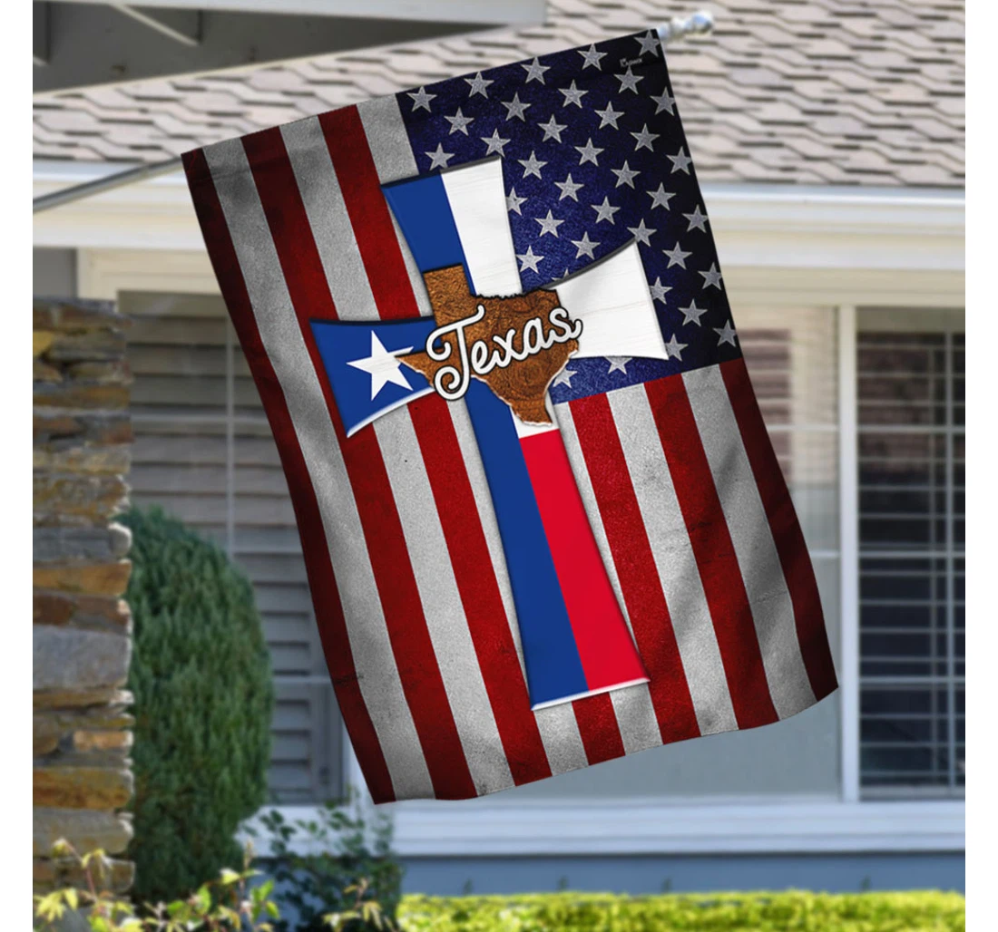 Texas Raised Jesus Saved Tqn14f Happy Independence Day 4th Of July America Outdoor, Patriotic Printed Both-Sides, UV And Fade - Resistant Flag