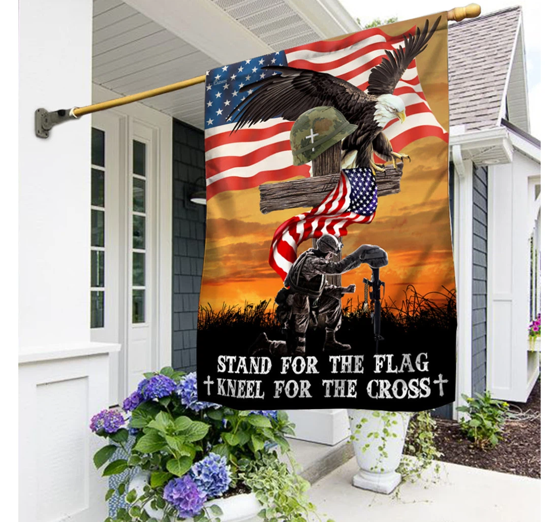 Stand The Memorial Veteran Us Tpt14f Happy Independence Day 4th Of July America Outdoor, Patriotic Printed Both-Sides, UV And Fade - Resistant Flag