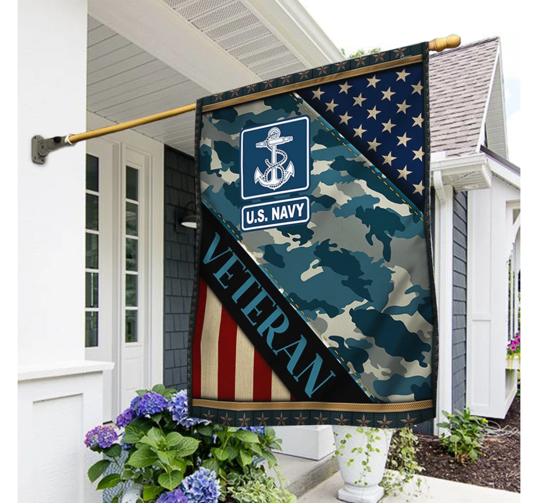 Veteran United States Navy Bnn47fv1 Happy Independence Day 4th Of July America Outdoor, Patriotic Printed Both-Sides, UV And Fade - Resistant Flag