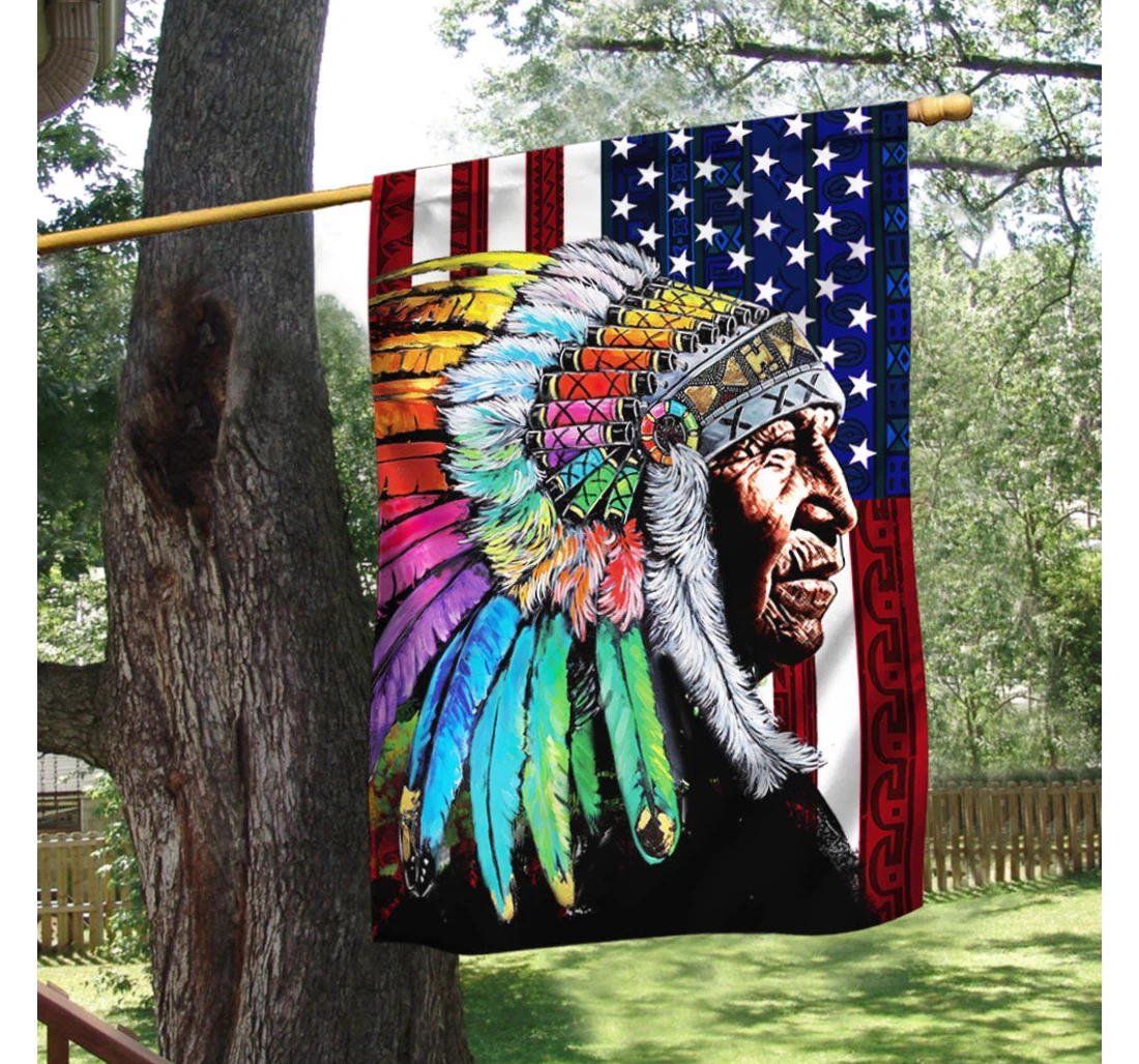 Native American America Indians History Bnn49f Happy Independence Day 4th Of July America Outdoor, Patriotic Printed Both-Sides, UV And Fade - Resistant Flag