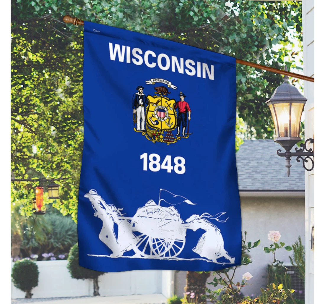 Wisconsin Pioneer Family Of Wisconsin Bnn54f Happy Independence Day 4th Of July America Outdoor, Patriotic Printed Both-Sides, UV And Fade - Resistant Flag