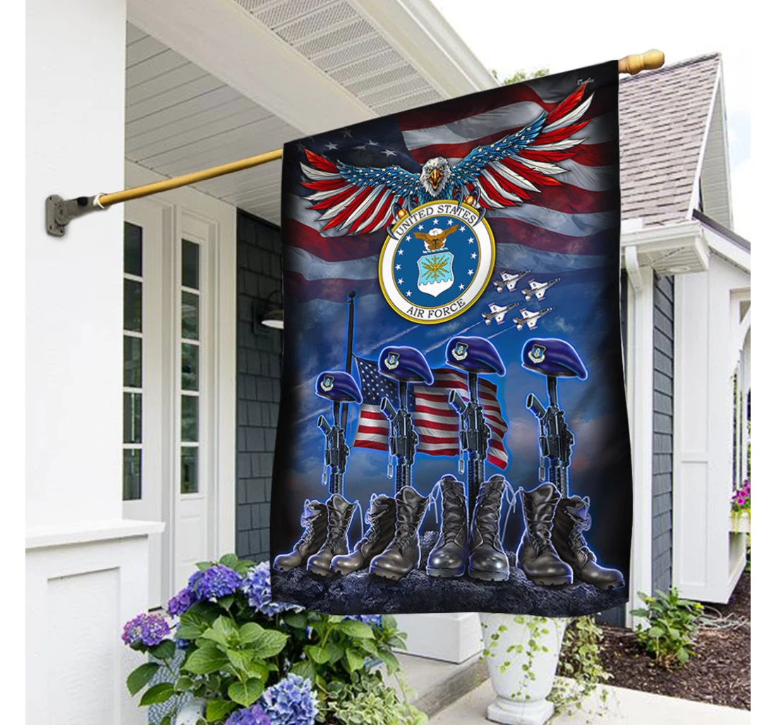Us Air Force American Eagle United States Air Force Veteran Trl1642f Happy Independence Day 4th Of July America Outdoor, Patriotic Printed Both-Sides, UV And Fade - Resistant Flag
