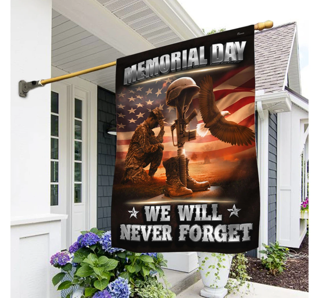 Memorial Day We Will Never Forget Tqn10f Happy Independence Day 4th Of July America Outdoor, Patriotic Printed Both-Sides, UV And Fade - Resistant Flag