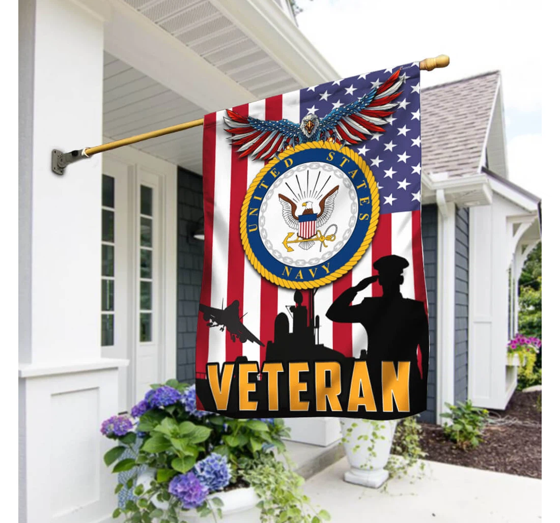 United States Navy American Skull Veteran Ntb507f Happy Independence Day 4th Of July America Outdoor, Patriotic Printed Both-Sides, UV And Fade - Resistant Flag