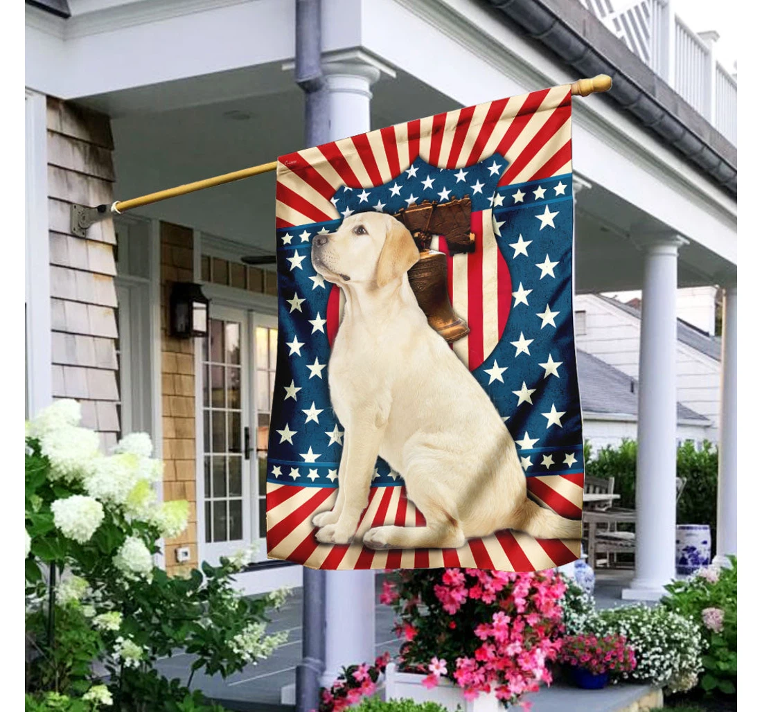 Labrador Retriever American Us Happy Independence Day 4th Of July America Outdoor, Patriotic Printed Both-Sides, UV And Fade - Resistant Flag