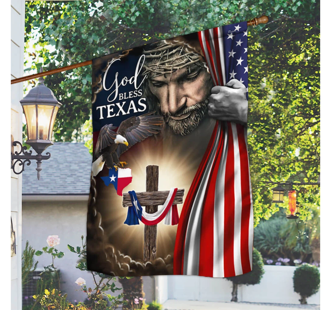 God Bless Texas American Thb3614fv1 Happy Independence Day 4th Of July America Outdoor, Patriotic Printed Both-Sides, UV And Fade - Resistant Flag