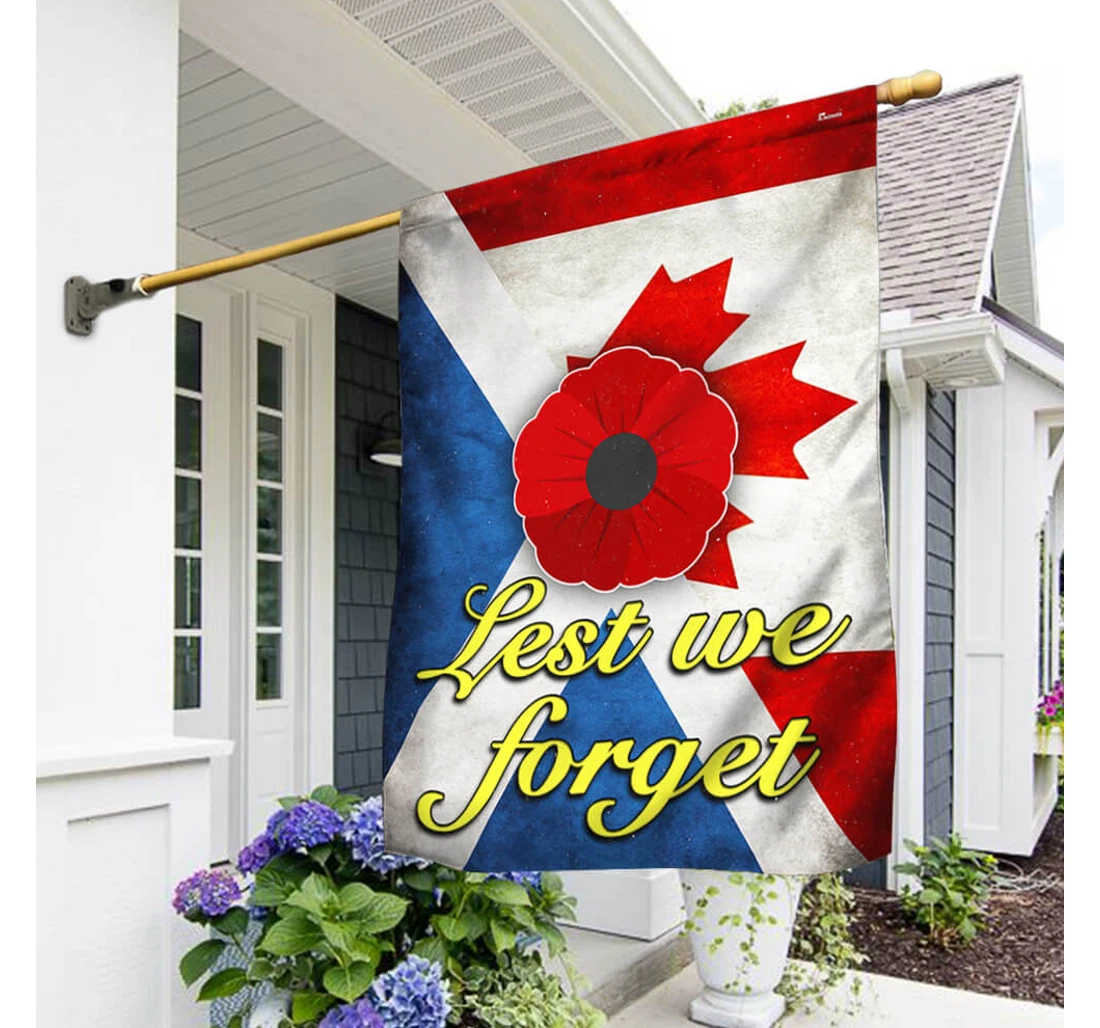 Veteran Day Canadian And Scotland Lest We Forget Ttv343f Happy Independence Day 4th Of July America Outdoor, Patriotic Printed Both-Sides, UV And Fade - Resistant Flag