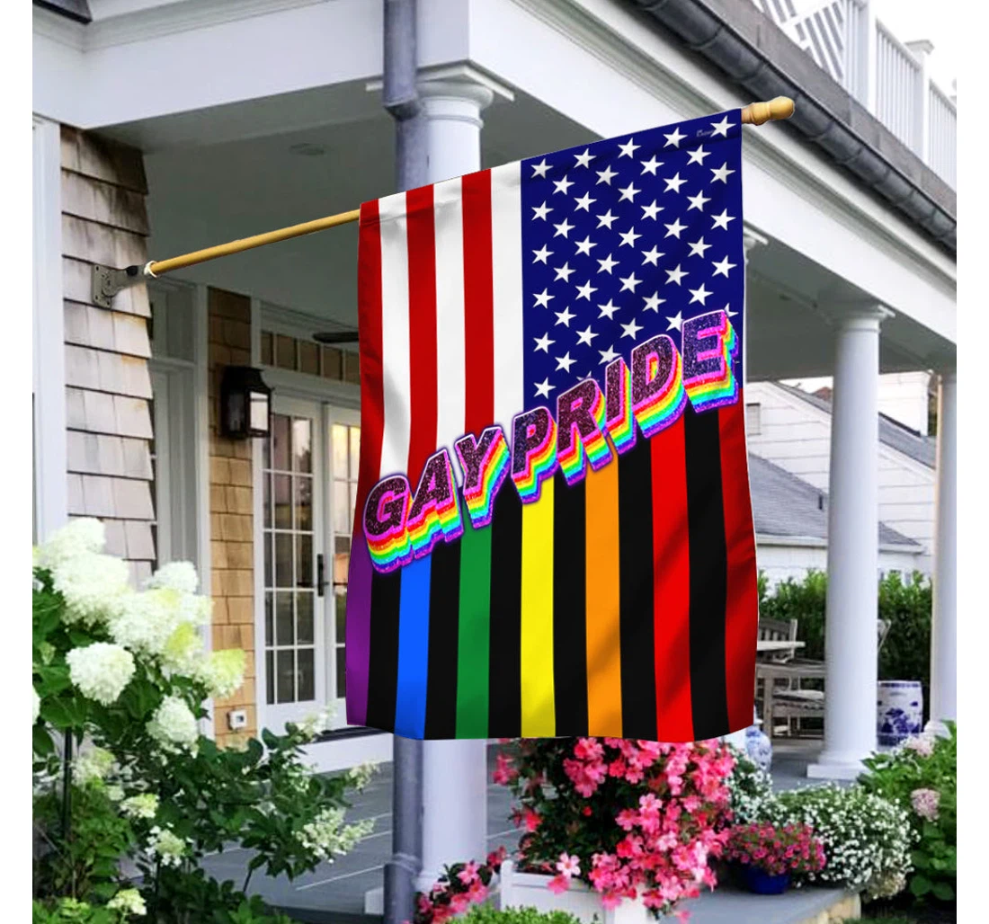 Lgbt Gay Pride Bnn215f Happy Independence Day 4th Of July America Outdoor, Patriotic Printed Both-Sides, UV And Fade - Resistant Flag