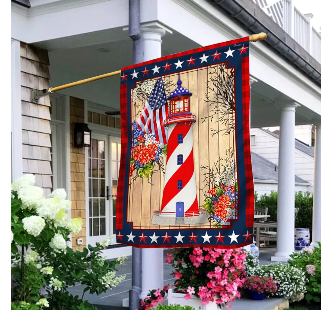 July 4th Happy Independence Day 4th Of July Lighthouse Lnt210f Happy Independence Day 4th Of July America Outdoor, Patriotic Printed Both-Sides, UV And Fade - Resistant Flag