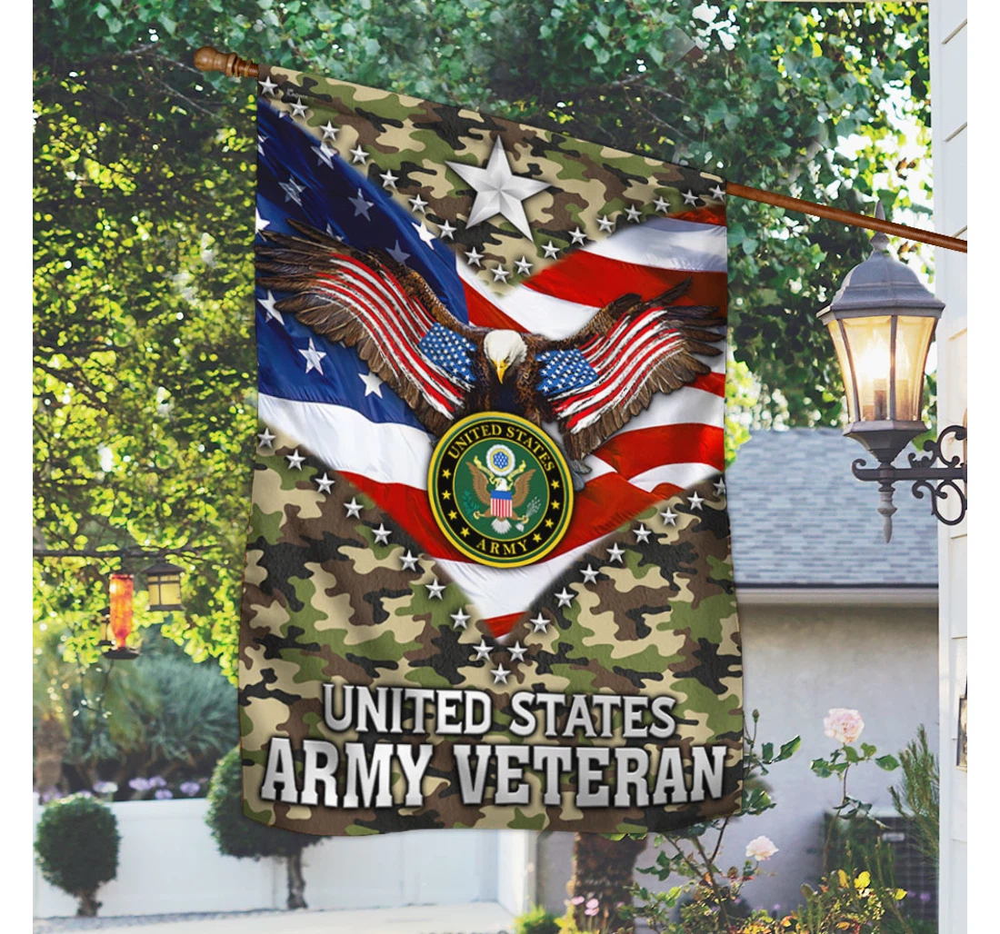 United States Army Veteran Mln216f Happy Independence Day 4th Of July America Outdoor, Patriotic Printed Both-Sides, UV And Fade - Resistant Flag