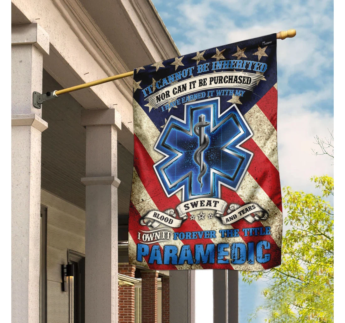 Paramedic Happy Independence Day 4th Of July America Outdoor, Patriotic Printed Both-Sides, UV And Fade - Resistant Flag