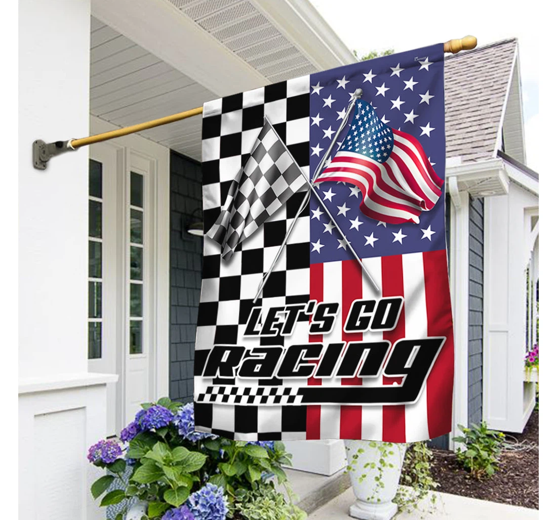 America Dirt Track Racing Space Lnt137f Happy Independence Day 4th Of July America Outdoor, Patriotic Printed Both-Sides, UV And Fade - Resistant Flag
