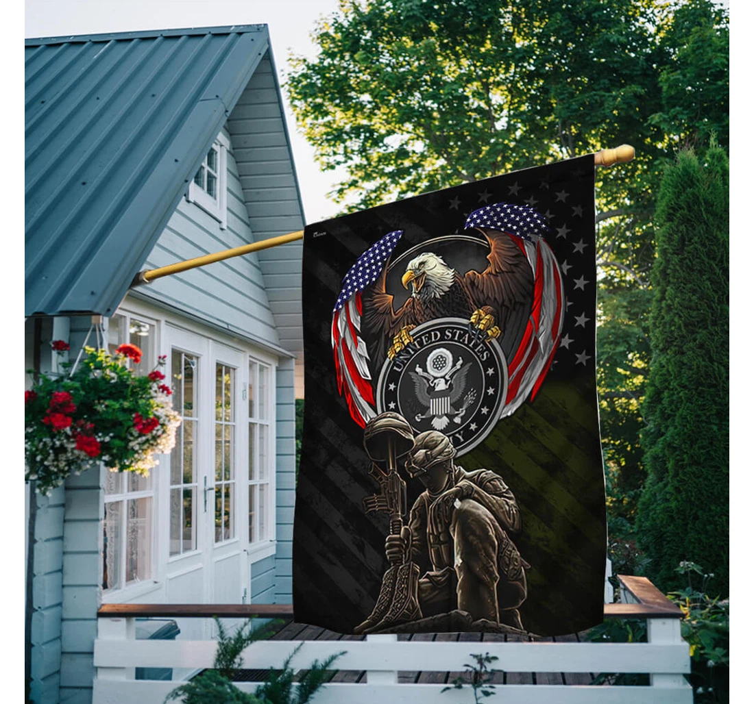 Us Army Veteran Eagle Nnt187f Happy Independence Day 4th Of July America Outdoor, Patriotic Printed Both-Sides, UV And Fade - Resistant Flag