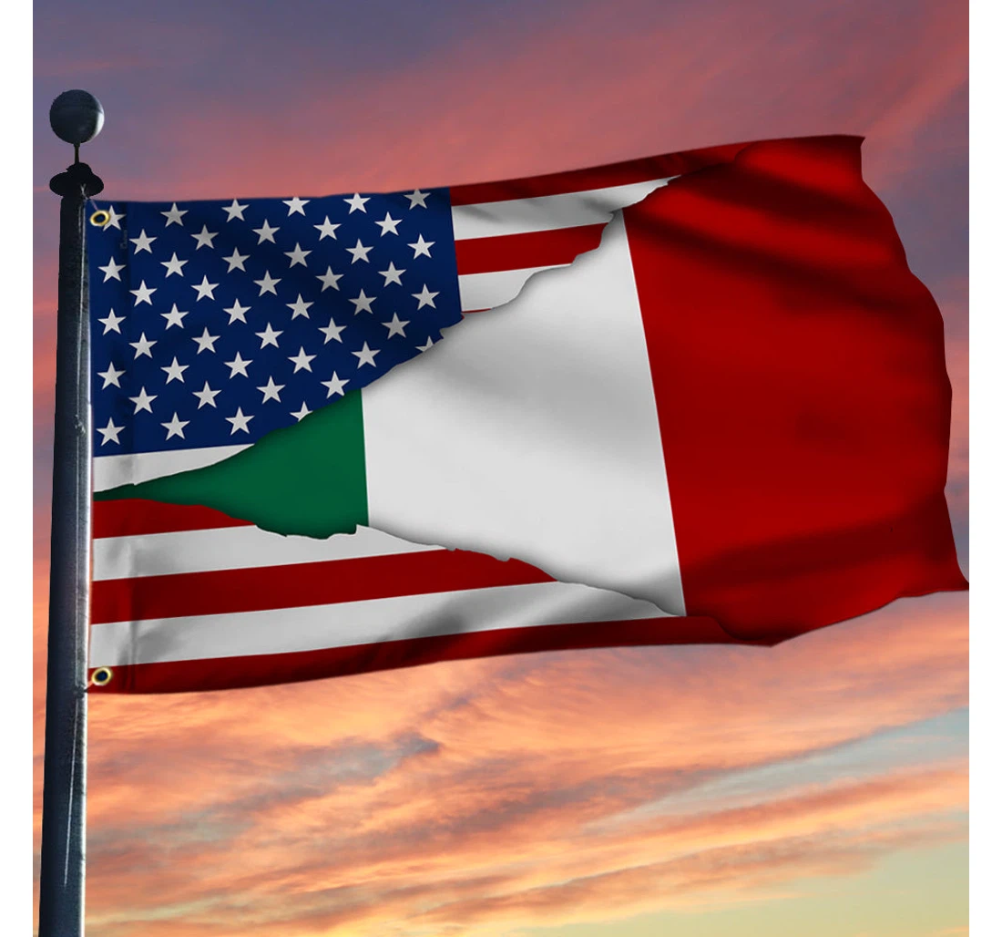 Italian American Grommet Bnt519gfv7 Happy Independence Day 4th Of July America Outdoor, Patriotic Printed Both-Sides, UV And Fade - Resistant Flag