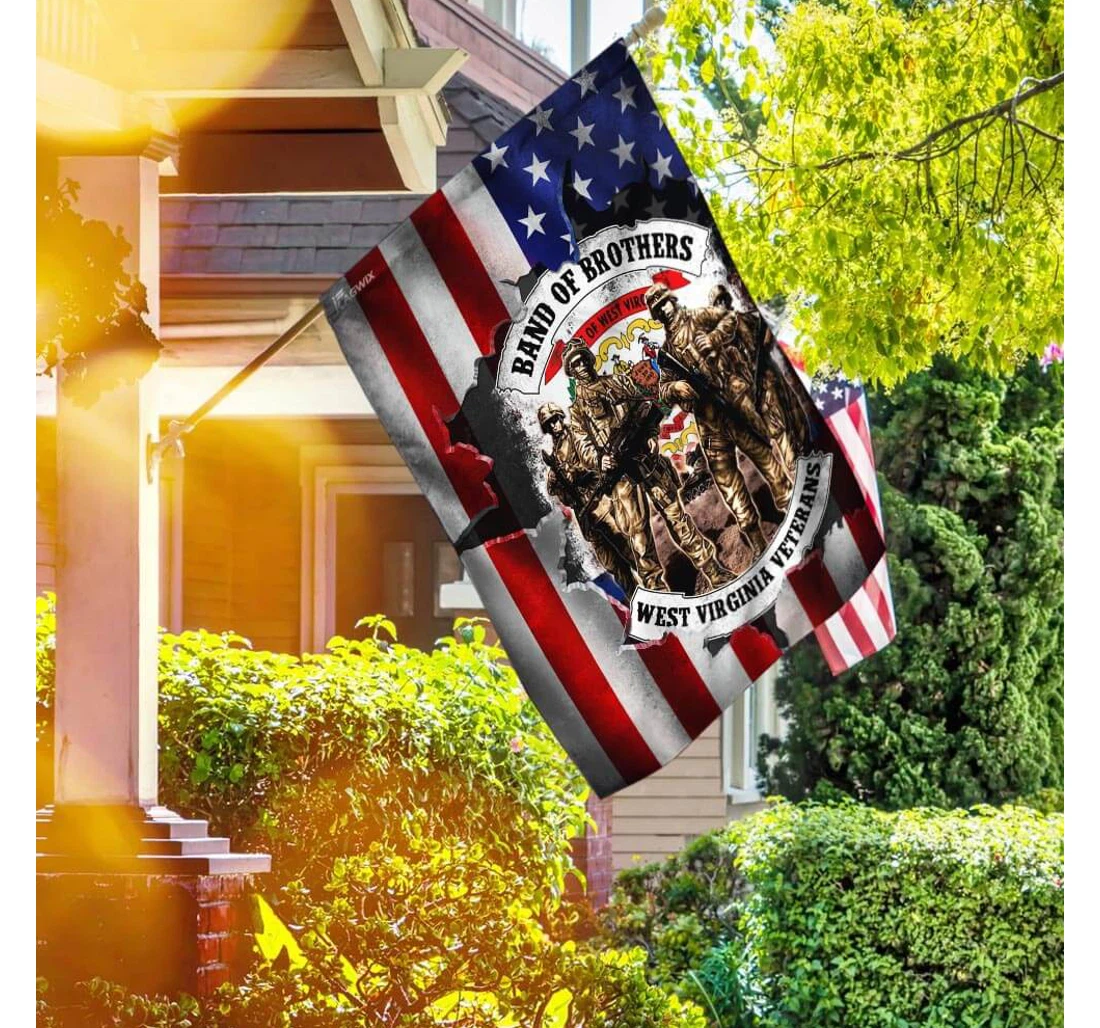Band Of Brothers West Virginia Veterans America Happy Independence Day 4th Of July America Outdoor, Patriotic Printed Both-Sides, UV And Fade - Resistant Flag